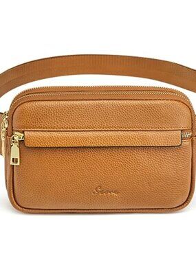 Genuine Leather RFID Blocking Fanny Pack Sling Bag Crossbody Waist Pack Travel